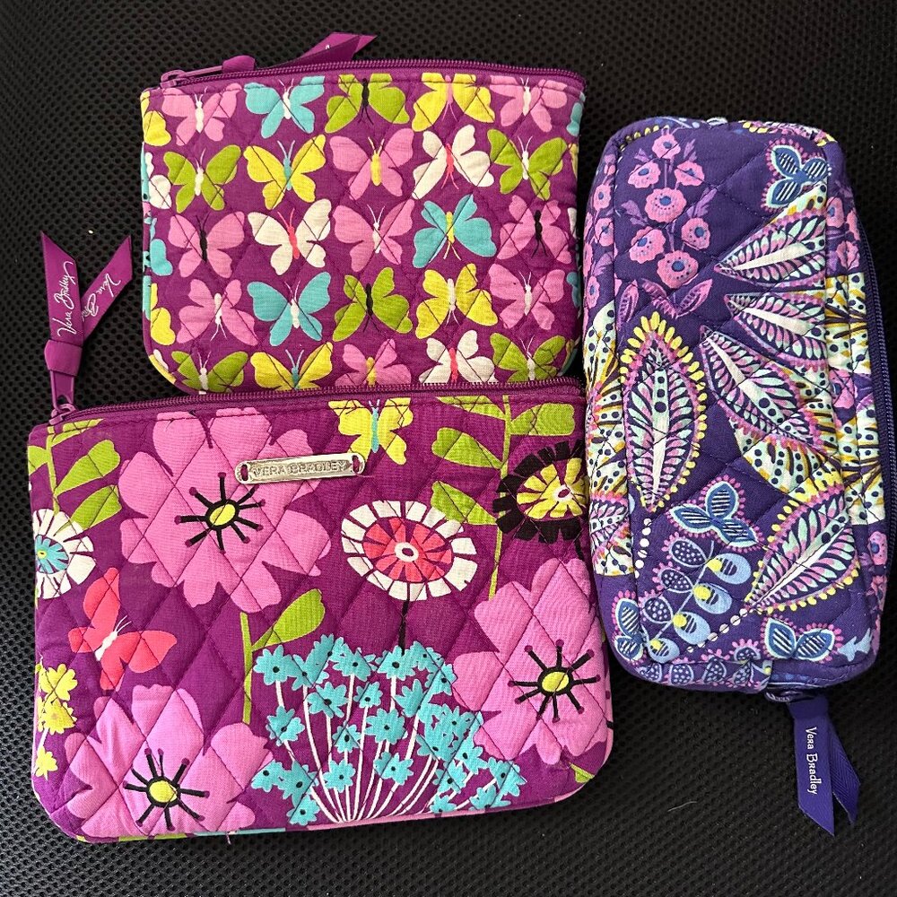 Lot of Vera Bradley NWOT make-up, brush, pencil, coin / multipurpose pouches